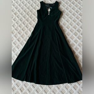 Vintage Jessica McClintock Bridal Emerald Green Maxi Velvet Dress Size 10 Retro
